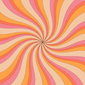 Vibrant concentric spiral pattern in warm pink, yellow, and orange hues Stockillustratie