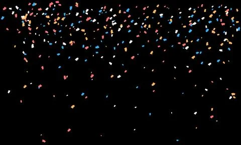 Vibrant confetti burst on black background. Perfect for celebratory designs.. Stock Illustration