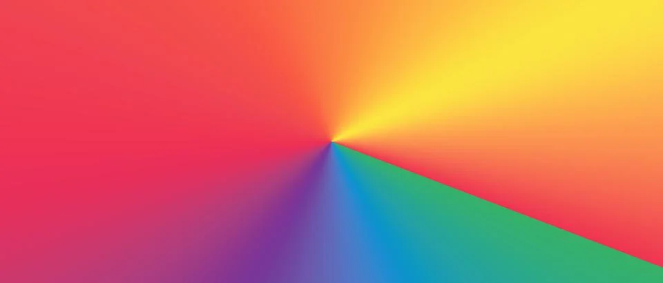 Vibrant Conical Rainbow Gradient Background with Angular Color Spectrum Stock Illustration