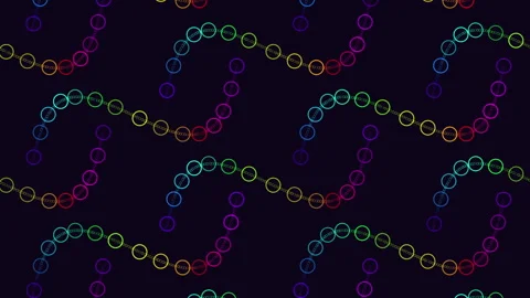 Vibrant connected circles in gradient colors on black background 스톡 동영상 278066467