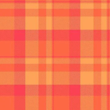 Vibrant coral and orange plaid pattern. Perfect for textile design, website b Stock Illustration