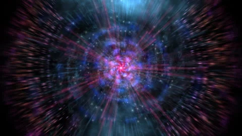 Vibrant Cosmic Explosion Radiating Streaks In Deep Space Video stock 323186305