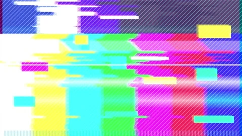 Vibrant crt glitch effect displays colorful digital noise patterns. Horizon.. Stock Footage 346758027