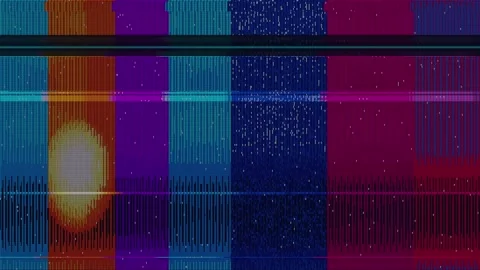 Vibrant crt glitch texture shows red blue and purple scanlines. This retro .. Stock Footage 346828450