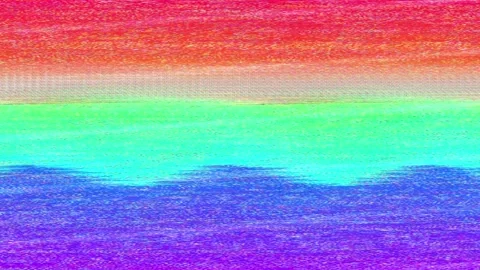 Vibrant crt scanline texture shows neon purple and green glitch. Colorful a.. Stock Footage 346759296