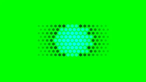 A vibrant cyan hexagonal grid pattern isolated on a bright green background Stock Footage 340903753