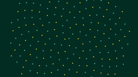 Vibrant dark emerald background with scattered yellow geometric dot overlay.. Stock Footage 343631514