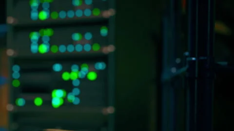 Vibrant Data Center Lights Illuminate Technology and Innovation Stock Footage 347115652