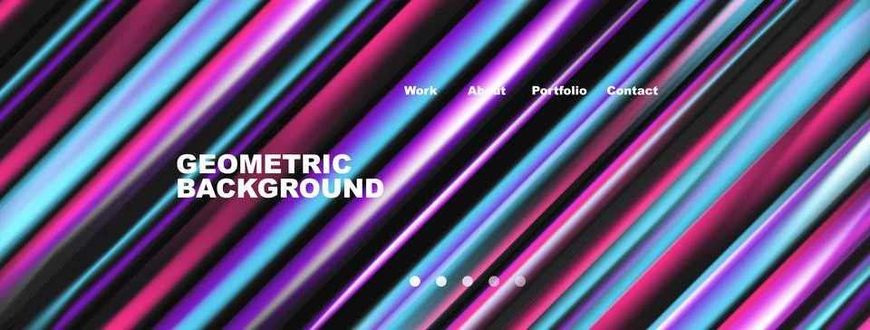 Vibrant diagonal lines create abstract geometric background. White text dis.. Stockillustratie