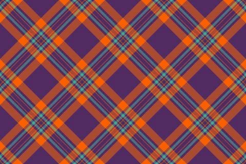 Vibrant diagonal plaid pattern in autumnal hues.  Perfect for textile design, Stock Illustration