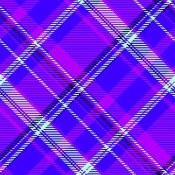 Vibrant diagonal plaid pattern in bold purple, blue, and mint green.  Perfect Stock Illustration