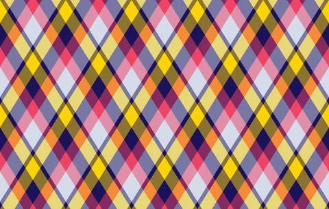 Vibrant diagonal plaid pattern in a bold color palette.  Perfect for textile  스톡 일러스트