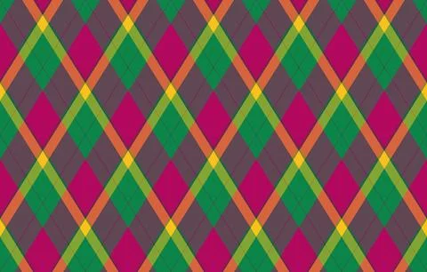 Vibrant diagonal plaid pattern in bold jewel tones.  Perfect for textile desi Stock Illustration