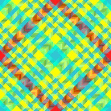 Vibrant diagonal plaid pattern bursts with energetic yellow, azure, and red.. 스톡 일러스트