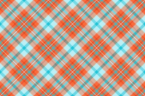 Vibrant diagonal plaid pattern in coral, teal, and beige.  Perfect for textil 스톡 일러스트