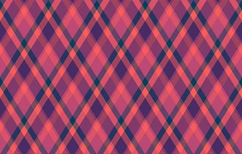 Vibrant diagonal plaid pattern in coral, purple, and teal.  Perfect for texti イラスト素材