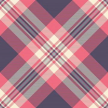 A vibrant diagonal plaid pattern featuring a sophisticated mix of pink, viole Stock Illustration