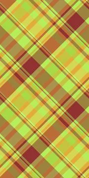 Vibrant diagonal plaid pattern in lime green, orange, and maroon.  Perfect fo 스톡 일러스트
