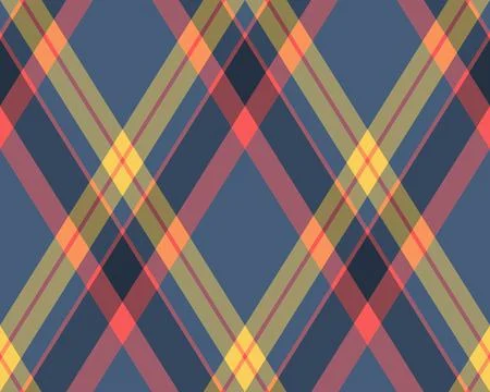 Vibrant diagonal plaid pattern in muted jewel tones. Perfect for textile desi Stock Illustration