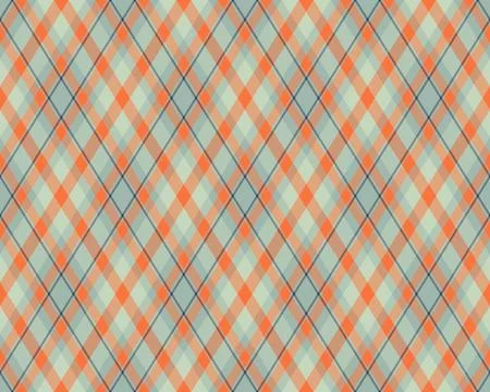 A vibrant diagonal plaid pattern in muted orange and cool grey tones.  Perfec 스톡 일러스트