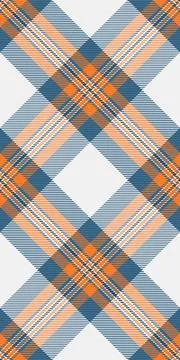 Vibrant diagonal plaid pattern in orange, blue, and white.  Perfect for texti 库存插图