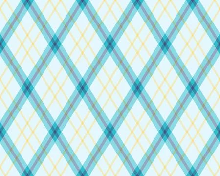 Vibrant diagonal plaid pattern in pastel teal and yellow. Perfect for texti.. Stock Illustration