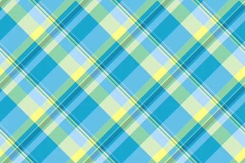 Vibrant diagonal plaid pattern in refreshing pastel blues, greens, and yellow Stock Illustration