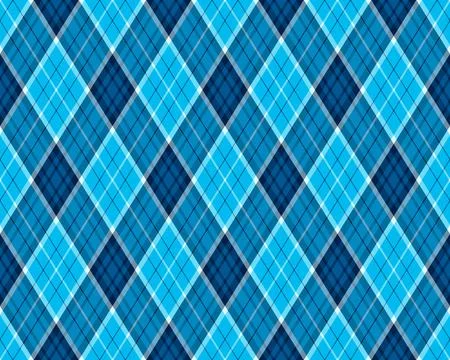 Vibrant diagonal plaid pattern in shades of blue.  Perfect for textile design Stockillustratie