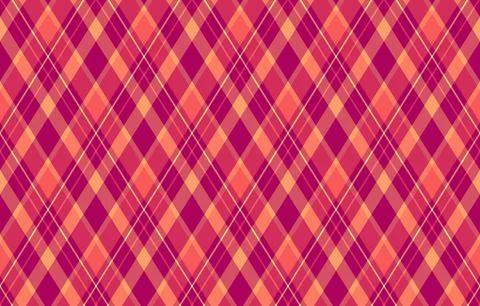 Vibrant diagonal plaid pattern in shades of coral and magenta. Perfect for te Illustrazione stock