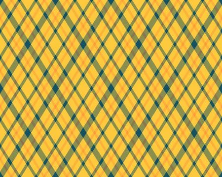 Vibrant diagonal plaid pattern in sunny yellow and muted olive green.  Perfec Stock Illustration