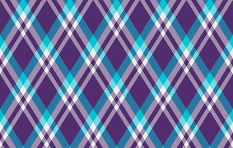 Vibrant diagonal plaid pattern in teal, purple, and white.  Perfect for texti Stockillustratie