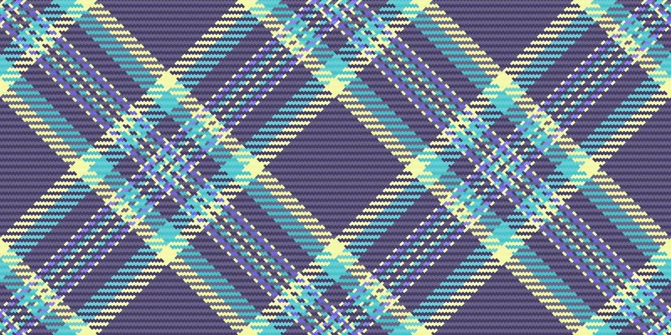 Vibrant diagonal plaid pattern in teal, purple, and cream. Perfect for textil 스톡 일러스트