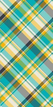 Vibrant diagonal plaid pattern in teal, yellow, and gray.  Perfect for textil 스톡 일러스트
