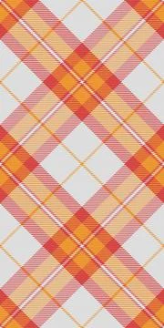 Vibrant diagonal plaid pattern in warm orange and pink hues on a soft gray ba 스톡 일러스트