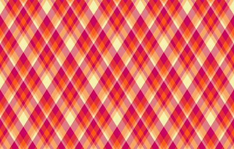 Vibrant diagonal plaid pattern in warm sunset hues.  Perfect for textile desi Stock Illustration