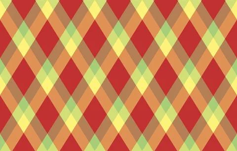 Vibrant diagonal plaid pattern in warm autumnal hues. Perfect for fallthemed  Stock Illustration