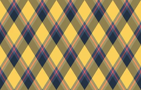 Vibrant diagonal plaid pattern in yellow, olive, and navy. Perfect for textil Illustrazione stock