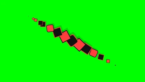 A vibrant diagonal sequence of alternating red and black geometric squares Stock Footage 341824611