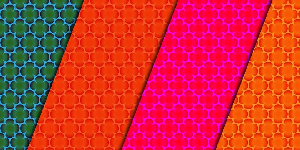 Vibrant diagonal stripes with honeycomb patterns in various colors Иллюстрация