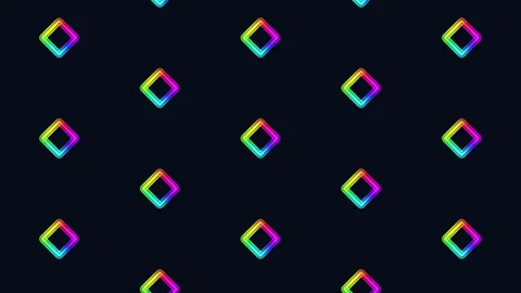 Vibrant diamond pattern on a black background Stock Footage 282359479
