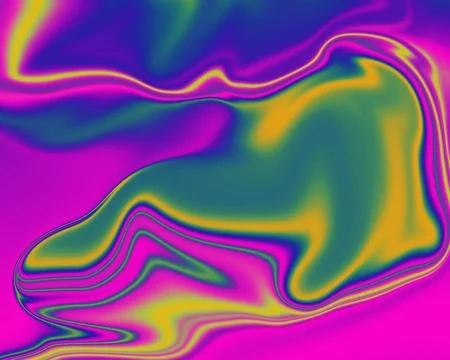 Vibrant digital abstract artwork with fluid wavy lines in neon Stock Photos