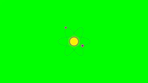 A vibrant digital animation of a spinning atom isolated on a green screen Stock-Footage 340263293