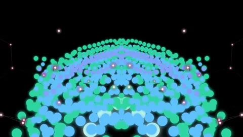 Vibrant Digital Art with Moving Blue Green Circles. Stock Footage 329501703