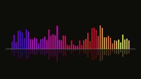 Vibrant digital audio equalizer bars moving dynamically with colorful sound.. Stock Footage 339199126