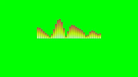 A vibrant digital audio waveform visualizer displayed on a chroma key backg.. Stock Footage 340903558