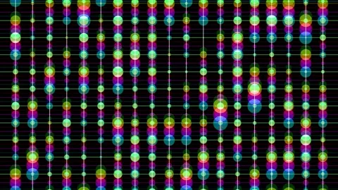 A vibrant digital background displays an intricate pattern of overlapping Stock Footage 345375113