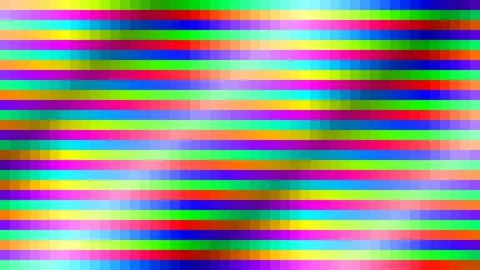 Vibrant digital background with horizontal multicolored pixelated stripes Video stock 335117760