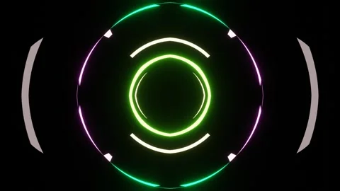 Vibrant digital badge rotating within illuminated circle Stock Footage 322150383