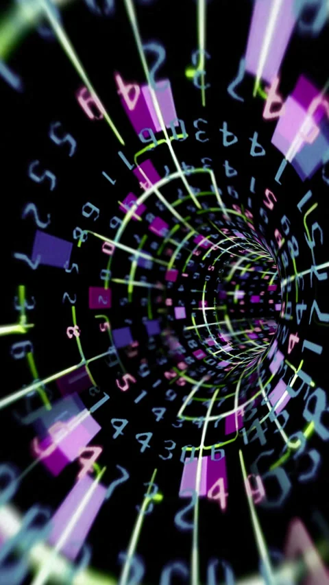 Vibrant Digital Data Vortex Loop Stock Footage 311546440
