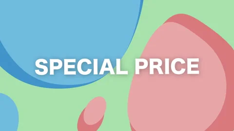 A vibrant digital display highlights special prices in a dynamic motion graphic Stock Footage 317754572